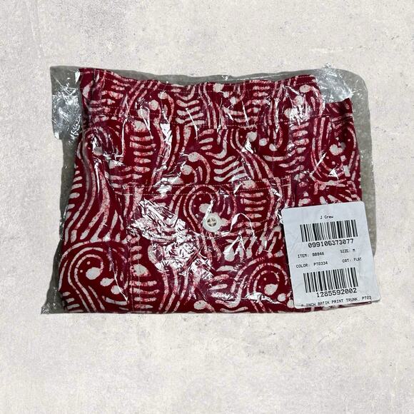 J Crew Stretch Swim Trunk in Red White Print Men’s Medium - NEW - Picture 8 of 8